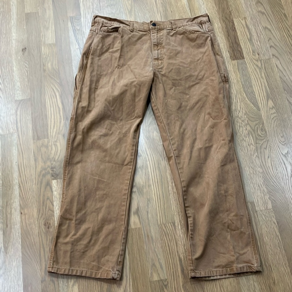 Dickies Men's Brown Relaxed Fit Heavyweight Cotton Duck Carpenter Pants